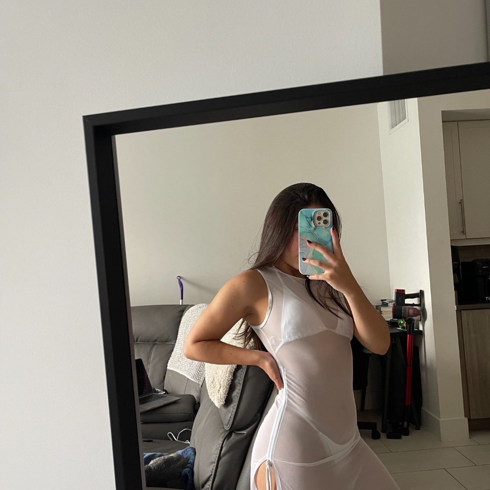 Sheer Mesh Cover Up & Bikini Set - Picture 2 of 4